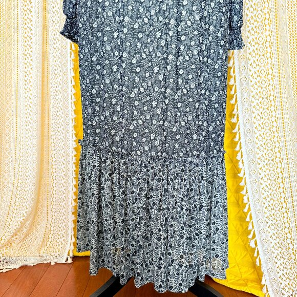 Knox Rose Black Floral Tiered Prairie Maxi Dress Size XL - Cottagecore - Picture 6 of 11